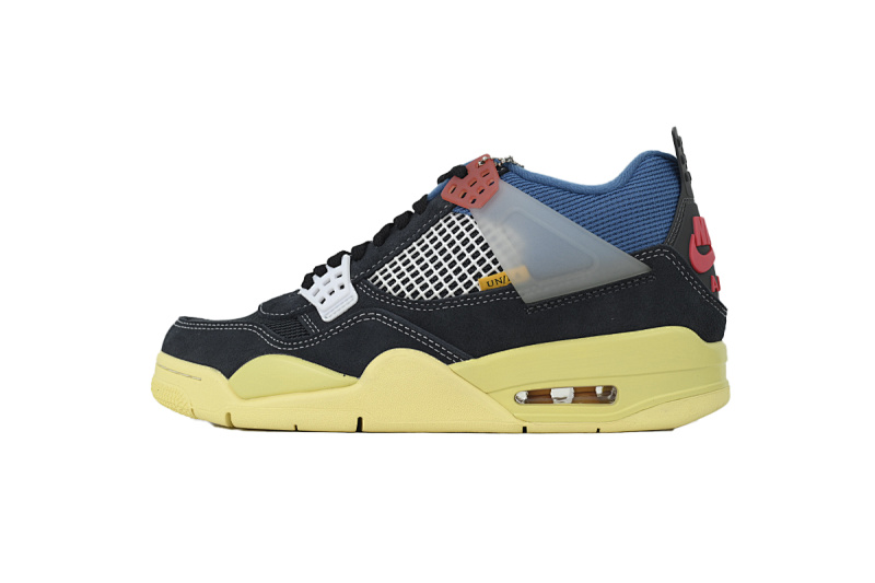 【DA5KZ】-9UN联名黑蓝  KZ版乔丹4代篮球鞋 DC9533-001 Union LA x Air Jordan 4 Retro SP Off Noir Black