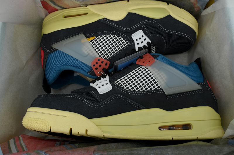 【DA5KZ】-9UN联名黑蓝  KZ版乔丹4代篮球鞋 DC9533-001 Union LA x Air Jordan 4 Retro SP Off Noir Black