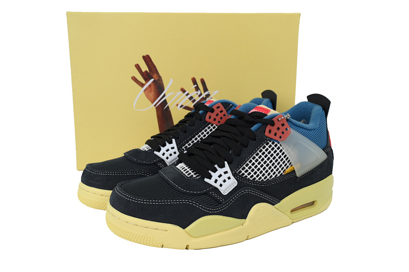【DA5KZ】-9UN联名黑蓝  KZ版乔丹4代篮球鞋 DC9533-001 Union LA x Air Jordan 4 Retro SP Off Noir Black
