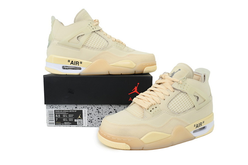 【CA9KZ】-5OW联名 KZ版乔丹4代篮球鞋  CV9388-100 OFF White x Air Jordan 4 Sail