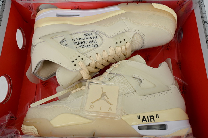 【CA9KZ】-5OW联名 KZ版乔丹4代篮球鞋  CV9388-100 OFF White x Air Jordan 4 Sail