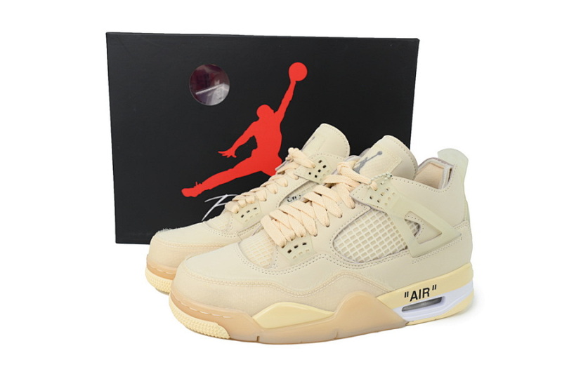 【CA9KZ】-5OW联名 KZ版乔丹4代篮球鞋  CV9388-100 OFF White x Air Jordan 4 Sail