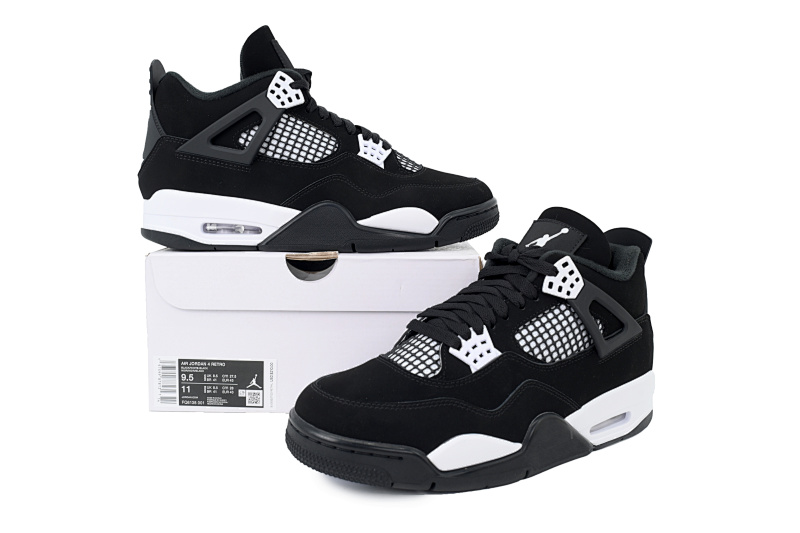 【CA5KZ】-45黑白雷公  KZ版乔丹4代篮球鞋  FQ8138-001 Air Jordan 4 Retro “White Thunder”