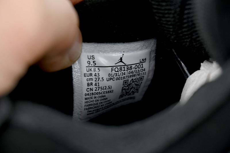 【CA5KZ】-45黑白雷公  KZ版乔丹4代篮球鞋  FQ8138-001 Air Jordan 4 Retro “White Thunder”