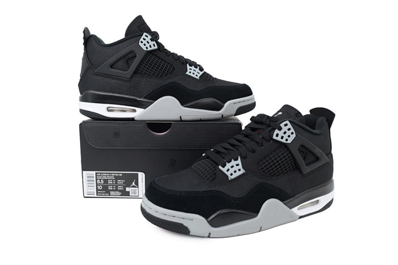 【CA5KZ】-24小阿姆 KZ版乔丹4代篮球鞋 DH7138-006 Air Jordan 4 Retro Black Canvas