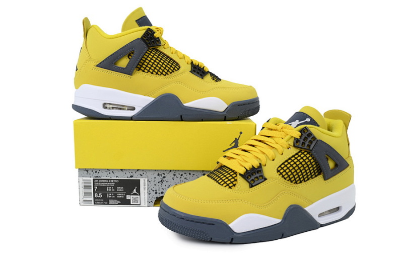 【BA1KZ】-17黑黄电母 KZ版乔丹4代篮球鞋  CT8527-700 Air Jordan 4 Retro LS Lightning