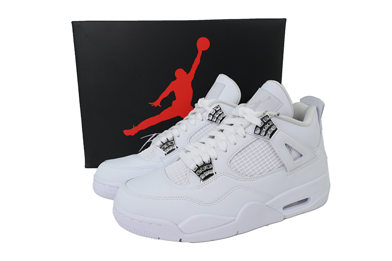 【BA1KZ】-13白猫 KZ版乔丹4代篮球鞋 308497-100 Air Jordan 4 Retro Pure Money