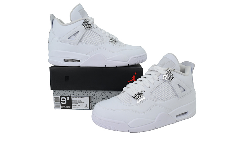 【BA1KZ】-13白猫 KZ版乔丹4代篮球鞋 308497-100 Air Jordan 4 Retro Pure Money