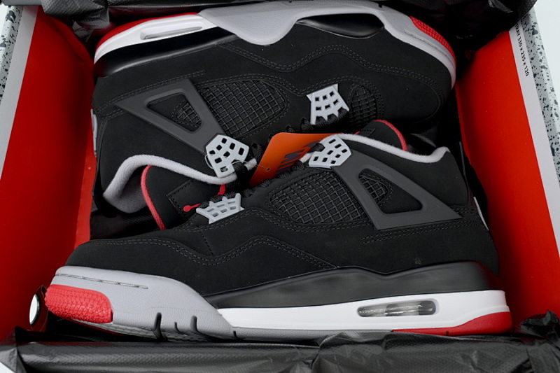 【BA1KZ】-6黑红公牛 KZ版乔丹4代篮球鞋 308497-060 Air Jordan 4 Retro Bred