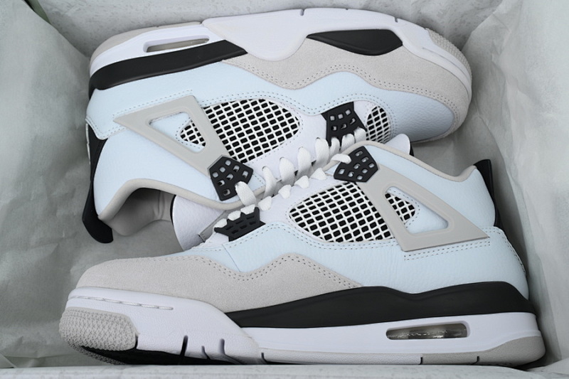 【BA1KZ】-4白水泥2.0  KZ版乔丹4代篮球鞋 DH6927-111 Air Jordan 4 Retro Military Black