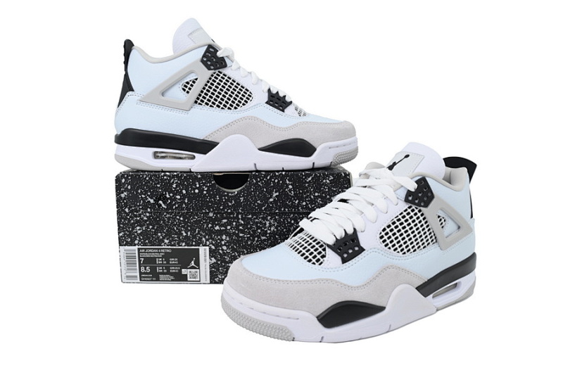 【BA1KZ】-4白水泥2.0  KZ版乔丹4代篮球鞋 DH6927-111 Air Jordan 4 Retro Military Black
