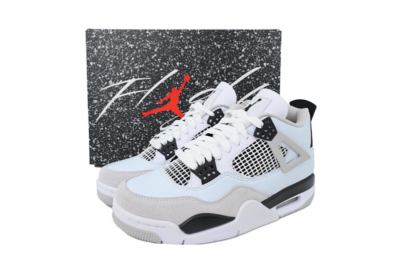 【BA1KZ】-4白水泥2.0  KZ版乔丹4代篮球鞋 DH6927-111 Air Jordan 4 Retro Military Black