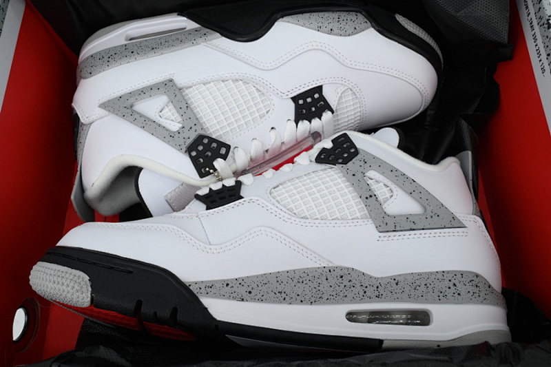 【BA1KZ】-3白水泥1.0  KZ版乔丹4代篮球鞋 840606-192  Air Jordan 4 Retro White Cement