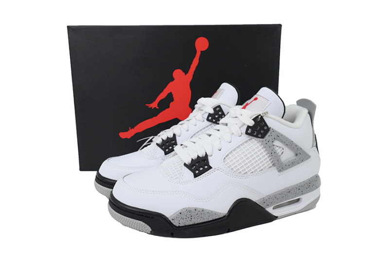 【BA1KZ】-3白水泥1.0  KZ版乔丹4代篮球鞋 840606-192  Air Jordan 4 Retro White Cement