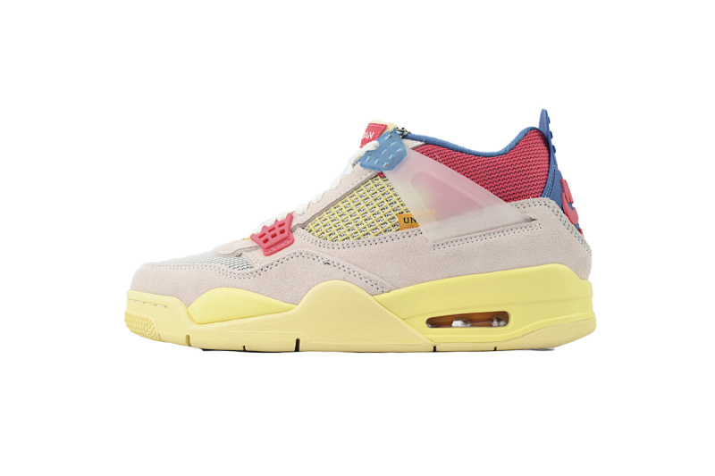 【CA0XH】粉红蓝 头层皮乔丹4代篮球鞋 DC9533-800 Union LA x Air Jordan 4 Retro “Guava Ice
