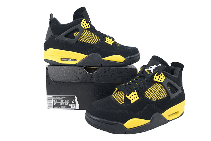 【CA0XH】雷公黑黄 头层皮乔丹4代篮球鞋  DH6927-017 Air Jordan 4 Thunder