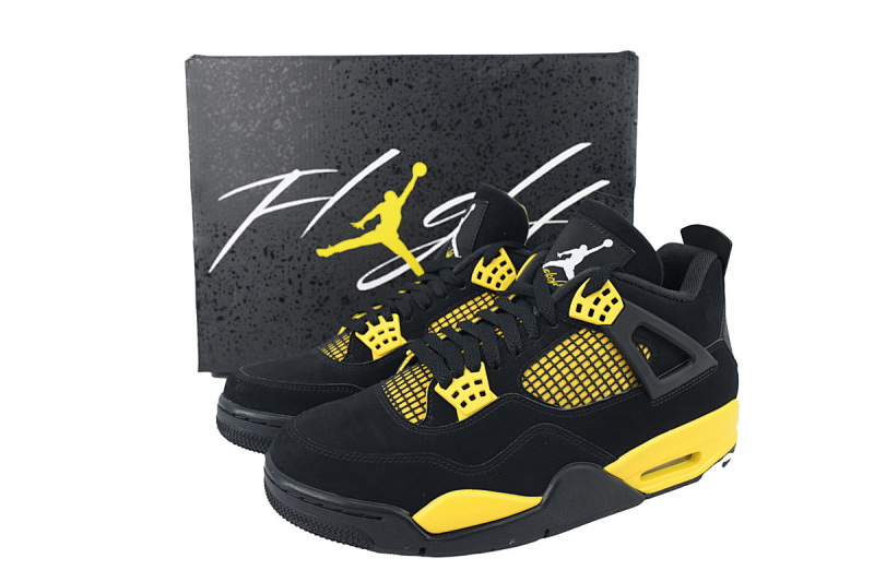 【CA0XH】雷公黑黄 头层皮乔丹4代篮球鞋  DH6927-017 Air Jordan 4 Thunder