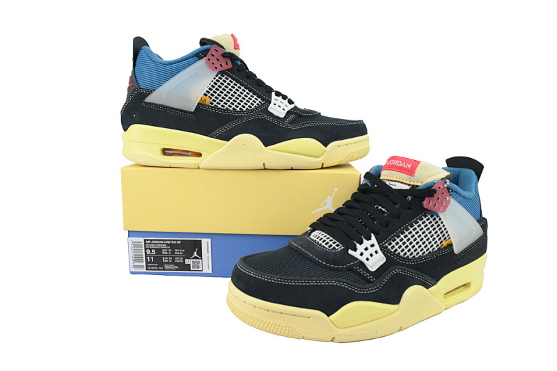 yupoo_342000_6d478618.jpg 【CA0XH】黑蓝 头层皮乔丹4代篮球鞋 DC9533-001 Union LA x Air Jordan 4 Retro SP Off Noir Black
