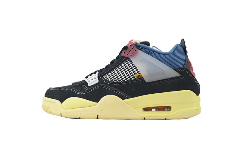 【CA0XH】黑蓝 头层皮乔丹4代篮球鞋 DC9533-001 Union LA x Air Jordan 4 Retro SP Off Noir Black