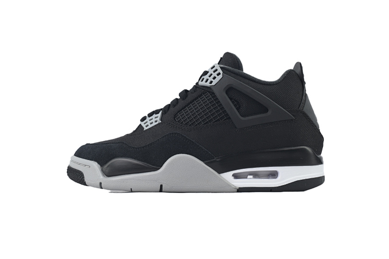 【CA0XH】黑帆布 头层皮乔丹4代篮球鞋 DH7138-006 Air Jordan 4 Retro Black Canvas