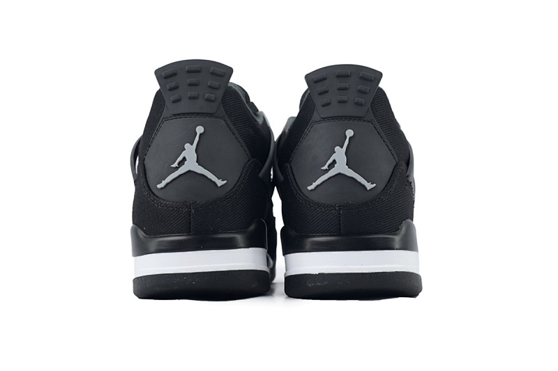 【CA0XH】黑帆布 头层皮乔丹4代篮球鞋 DH7138-006 Air Jordan 4 Retro Black Canvas