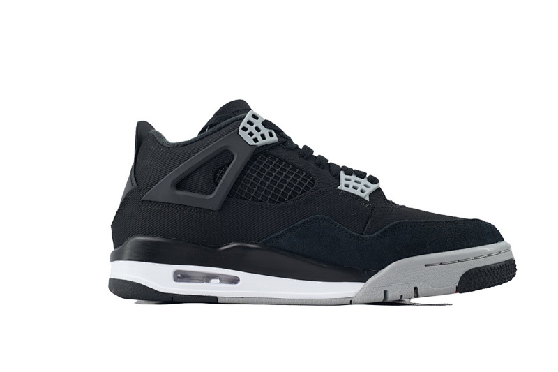 【CA0XH】黑帆布 头层皮乔丹4代篮球鞋 DH7138-006 Air Jordan 4 Retro Black Canvas