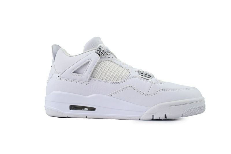 【CA0XH】纯白银扣 头层皮乔丹4代篮球鞋 308497-100 Air Jordan 4 Retro Pure Money