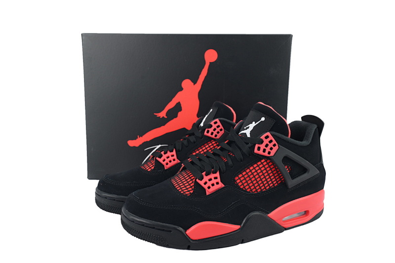 【CA0XH】黑红雷电 头层皮乔丹4代篮球鞋  CT8527-016 Air Jordan 4 Red Thunder