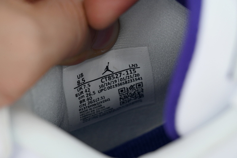 【CA0XH】白紫扣 头层皮乔丹4代篮球鞋 CT8527-115 Air Jordan 4 Retro Purple Metallic