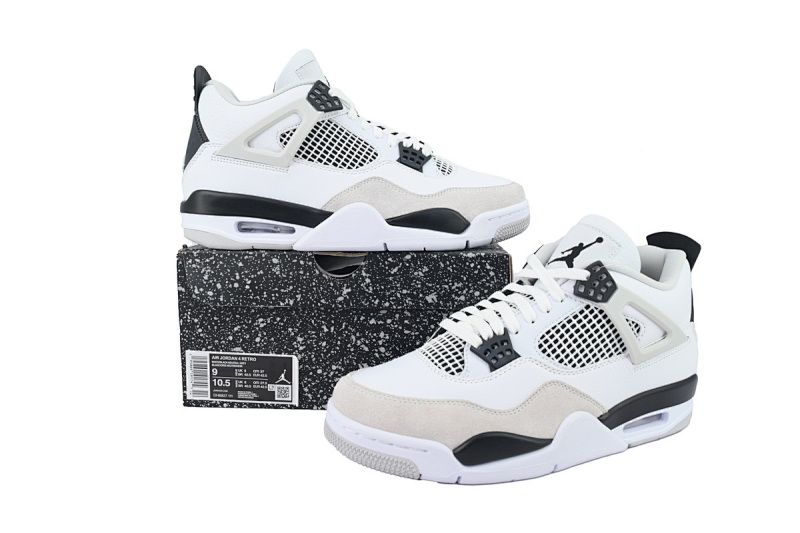 【CA0XH】灰白黑 头层皮乔丹4代篮球鞋 DH6927-111 Air Jordan 4 Retro Military Black