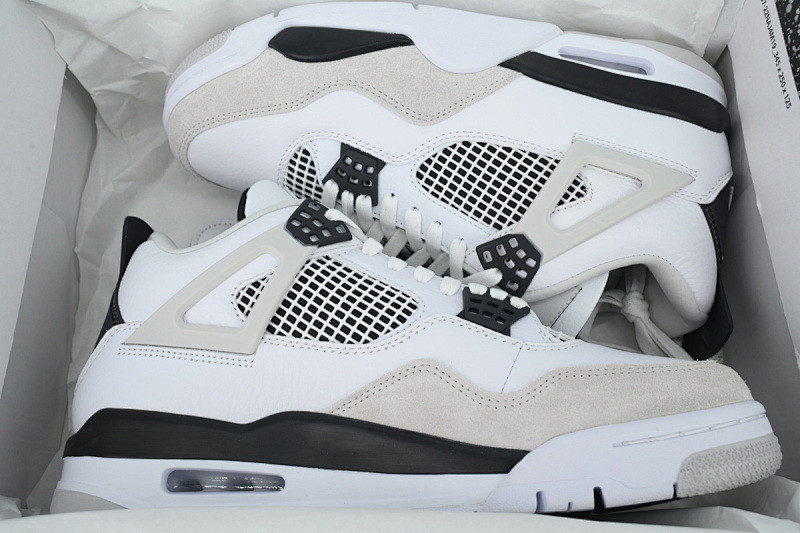【CA0XH】灰白黑 头层皮乔丹4代篮球鞋 DH6927-111 Air Jordan 4 Retro Military Black