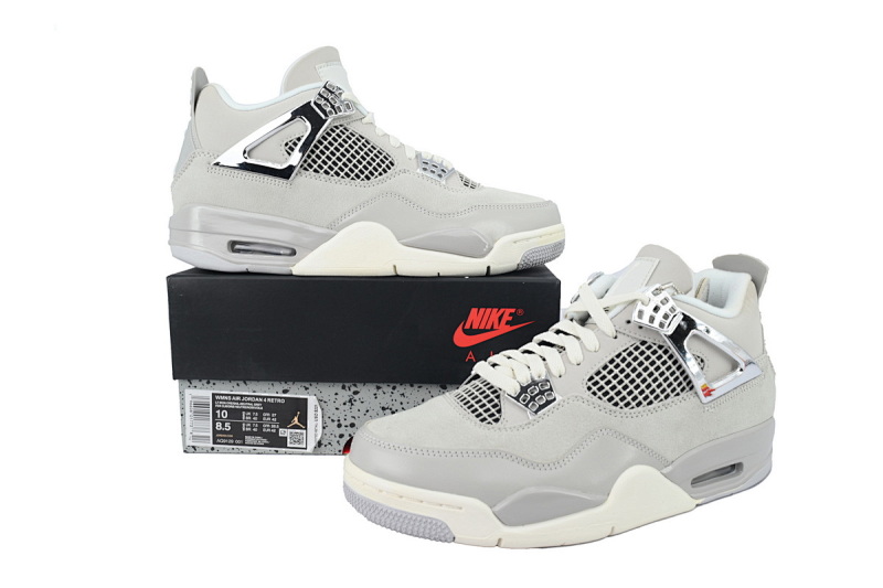 【CA0XH】液态银 头层皮乔丹4代篮球鞋 AQ9129-001 Air Jordan 4 WMNS “Frozen Moments”