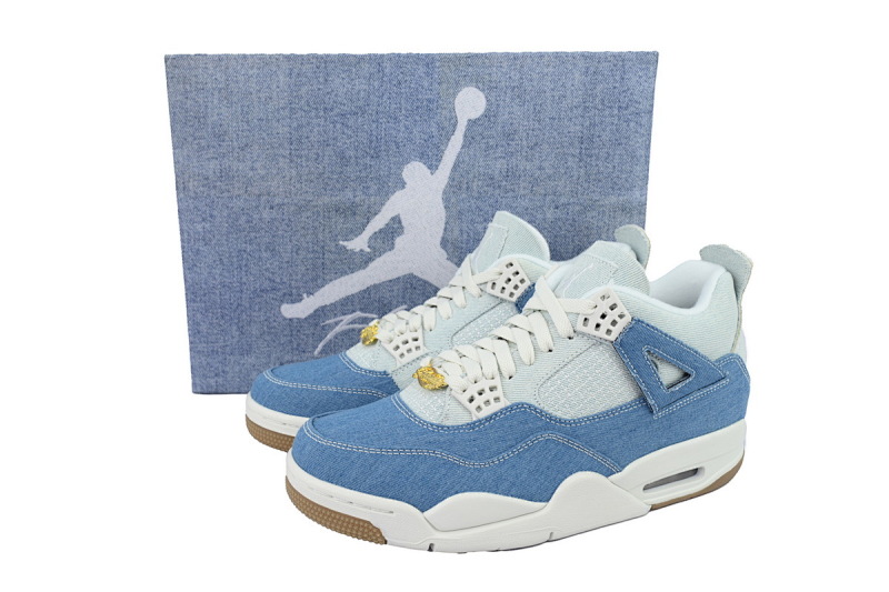 【CA0XH】水洗丹宁 头层皮乔丹4代篮球鞋 IB6716-100 Air Jordan 4 Retro TEX 'Worn Blue Denim'
