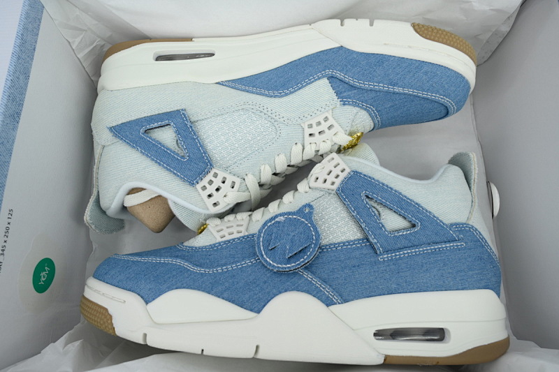 【CA0XH】水洗丹宁 头层皮乔丹4代篮球鞋 IB6716-100 Air Jordan 4 Retro TEX 'Worn Blue Denim'