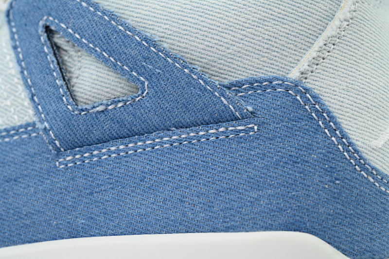 【CA0XH】水洗丹宁 头层皮乔丹4代篮球鞋 IB6716-100 Air Jordan 4 Retro TEX 'Worn Blue Denim'