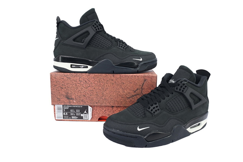 【CA0XH】黑砖 头层皮乔丹4代篮球鞋 HF4340-001 Nigel Sylvester x Air Jordan 4 Retro OG SP 'Brick By Brick'