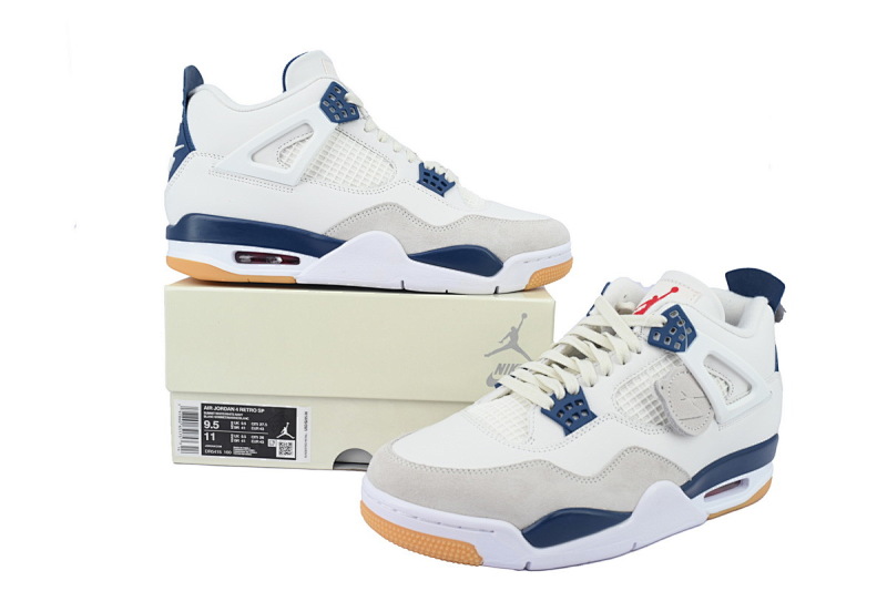 【CA0XH】白蓝SB 头层皮乔丹4代篮球鞋 DR5415-100 Nike SB x Air Jordan 4 Retro SP 'Navy'
