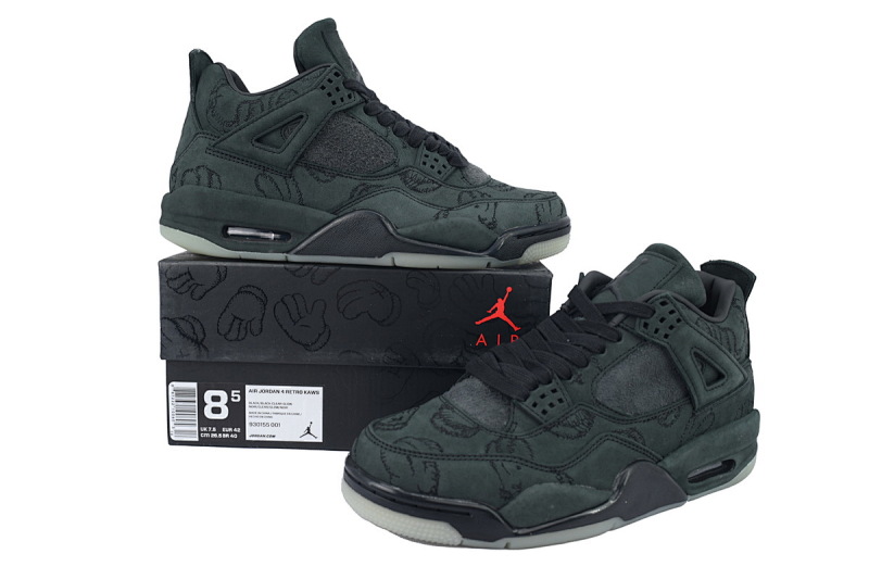 【EA0OG】XX黑 OG版本乔丹4代篮球鞋 930155-001 KAWS X Air Jordan 4 Retro Black