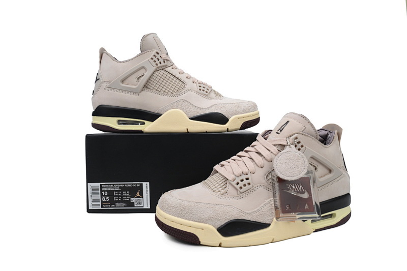 【DA1XH】AMM淡粉 头层皮乔丹4代篮球鞋 FZ4810-200 A Ma Maniére x Air Jordan 4 Retro 'Fossil Stone'