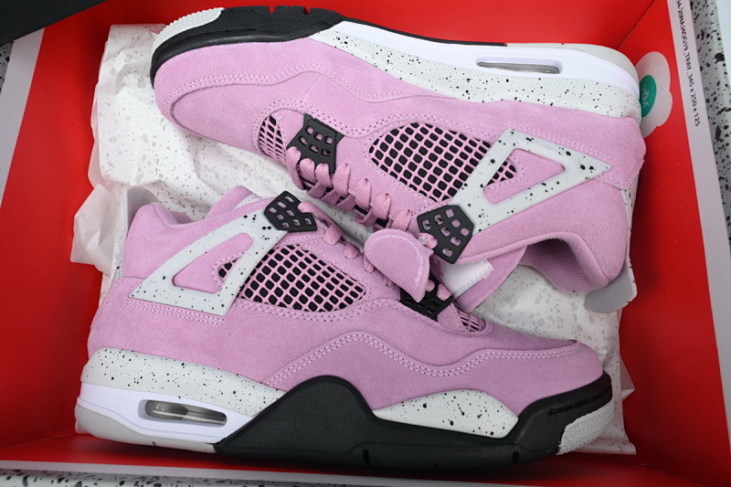【CA0XH】粉黑 头层皮乔丹4代篮球鞋 AQ9129-501 Air Jordan 4 Retro 'Orchid'