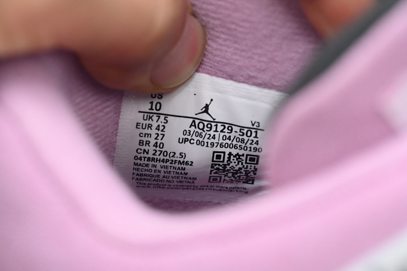 【CA0XH】粉黑 头层皮乔丹4代篮球鞋 AQ9129-501 Air Jordan 4 Retro 'Orchid'