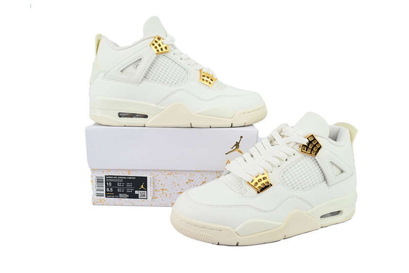 【BA7PB】米白金 本地版乔丹4代篮SB联名球鞋 AQ9129-170 Nike Air Jordan 4 WMNS "Sail"