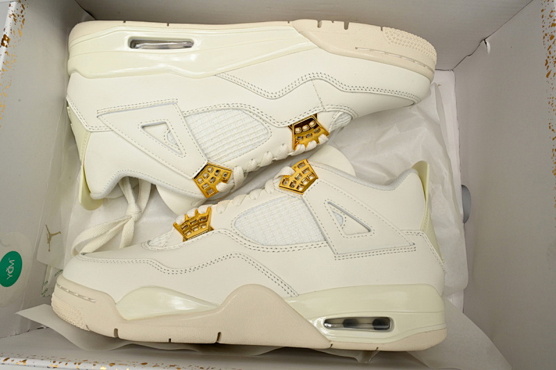 【CA0XH】白金扣 头层皮乔丹4代篮SB联名球鞋 AQ9129-170 Nike Air Jordan 4 WMNS "Sail"