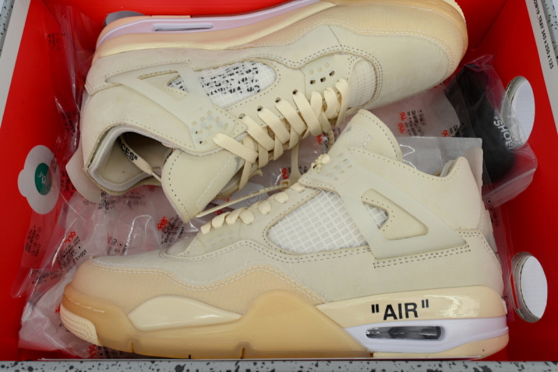 【DA0OG】OW联名 OG版本乔丹4代篮球鞋 CV9388-100 OFF White x Air Jordan 4 Sail