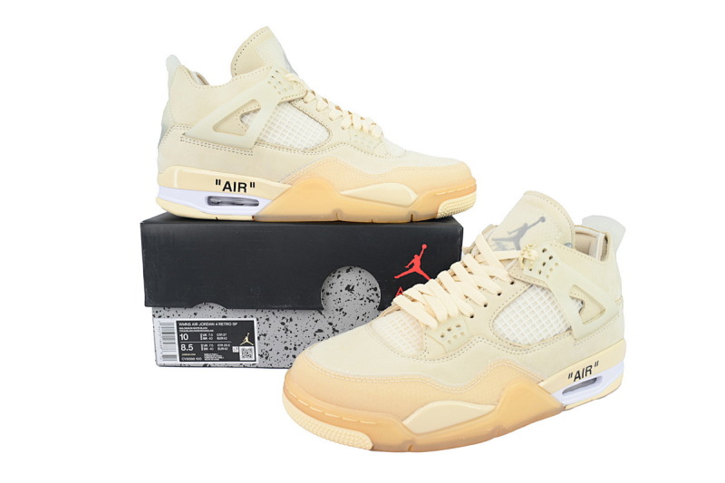 【DA0OG】OW联名 OG版本乔丹4代篮球鞋 CV9388-100 OFF White x Air Jordan 4 Sail