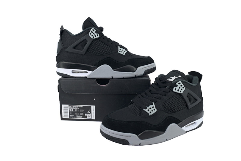 【BA7PB】小阿姆黑色  本地乔丹4代篮球鞋 DH7138-006 Air Jordan 4 Retro Black Canvas