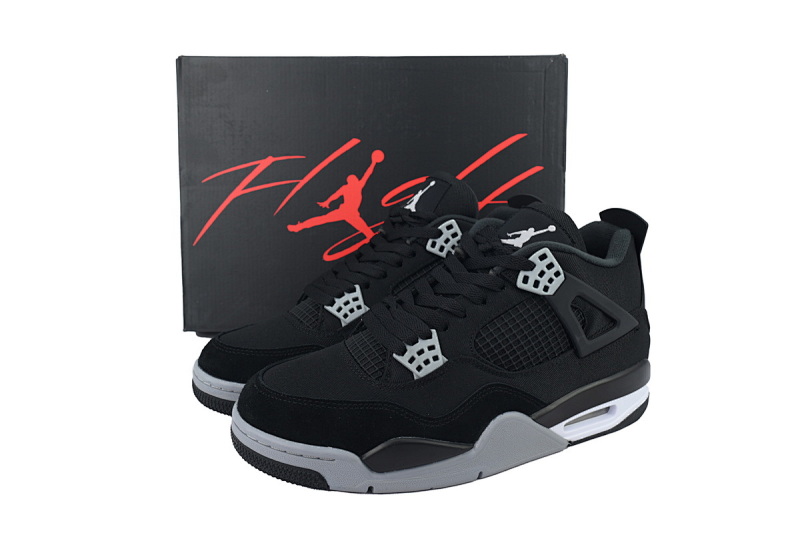 【BA7PB】小阿姆黑色  本地乔丹4代篮球鞋 DH7138-006 Air Jordan 4 Retro Black Canvas