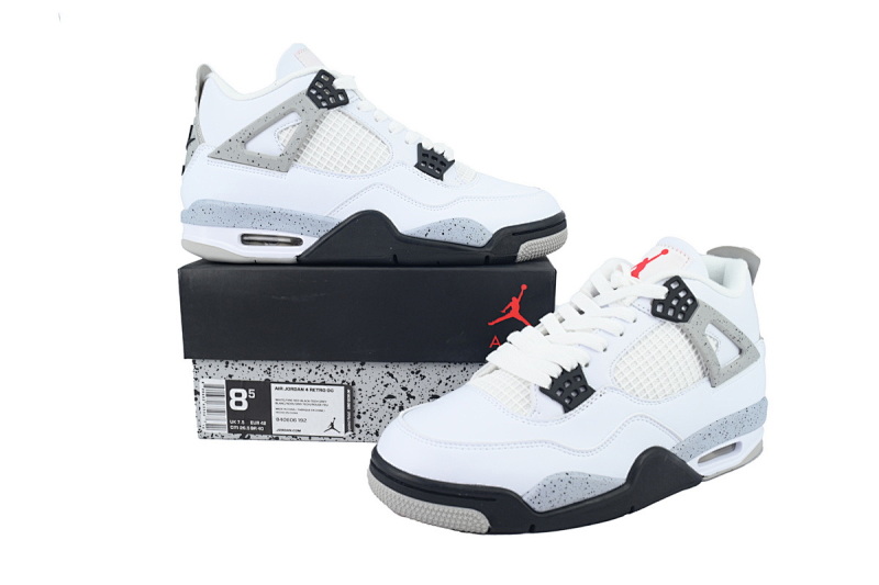 【BA7PB】白水泥 本地版乔丹4代篮球鞋 840606-192 Air Jordan 4 Retro White Cement