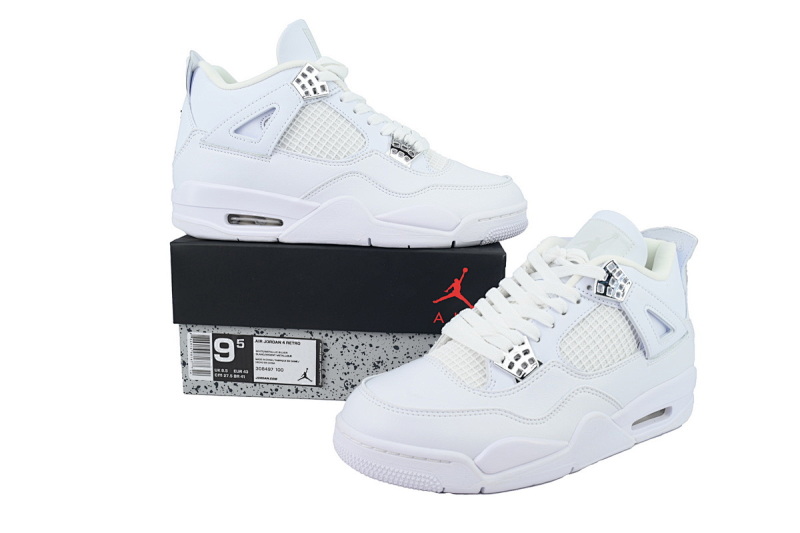 【BA7PB】白猫 本地版乔丹4代篮球鞋 308497-100 Air Jordan 4 Retro Pure Money