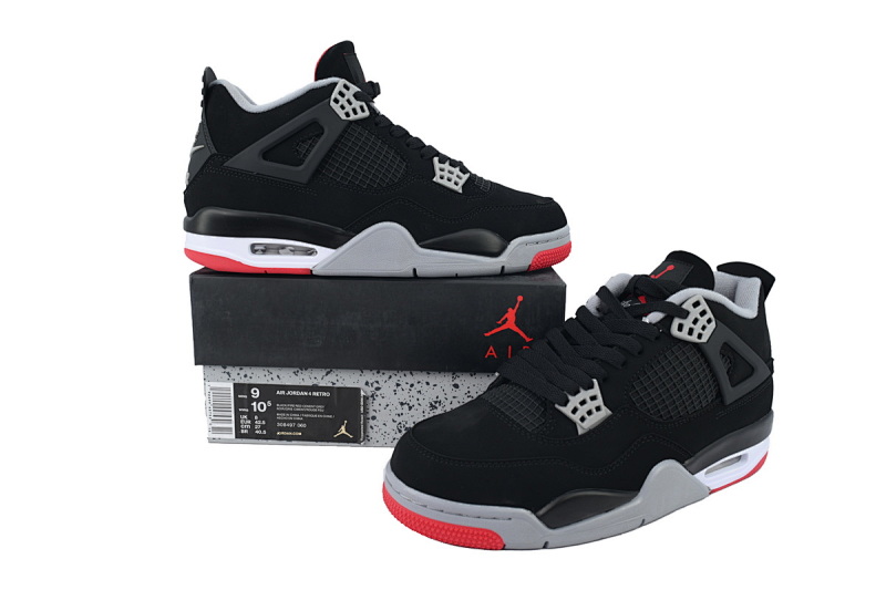 【BA7PB】公牛黑红 本地版乔丹4代篮球鞋 308497-060 Air Jordan 4 Retro Bred